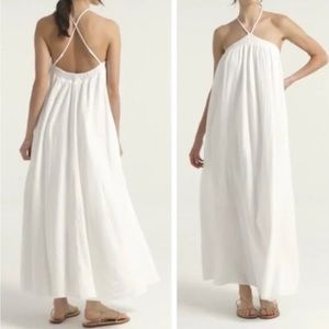 J Crew White Halter Beachy Maxi Dress